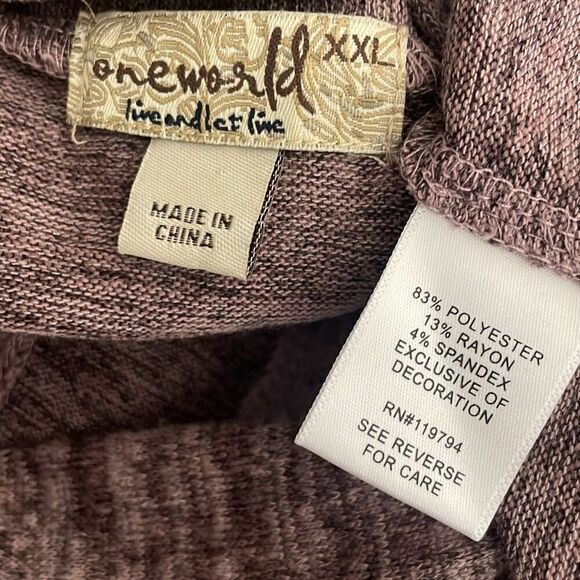 One World Charming Art Funnel Neck Top XXL Rose - Picture 5 of 5